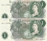 Great Britain 1 Pound 1966 Consecutive Pair