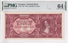 Hungary 100000 B. Pengo 1946 PMG 64 EPQ
