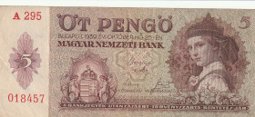 Hungary 5 Pengo 1939