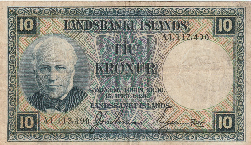 Iceland 10 Kronur 1928

Pick#28 VF
