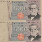 Italy 1000 Lire 1980 Consecutive Pair