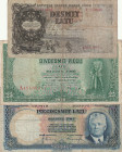 Latvia 10, 25, 50 Latu 1934-38 Lot of 3 Banknotes