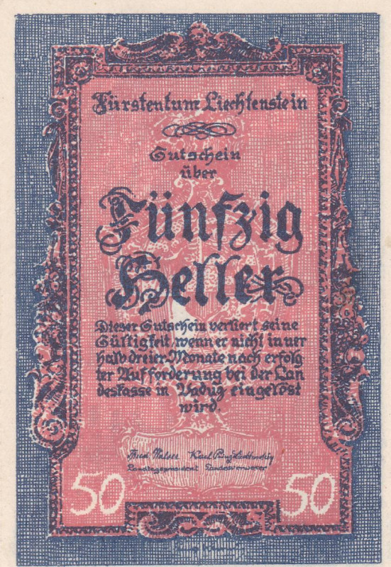 Liechtenstein 50 Heller 1920

P-3, N# 205671; UNC