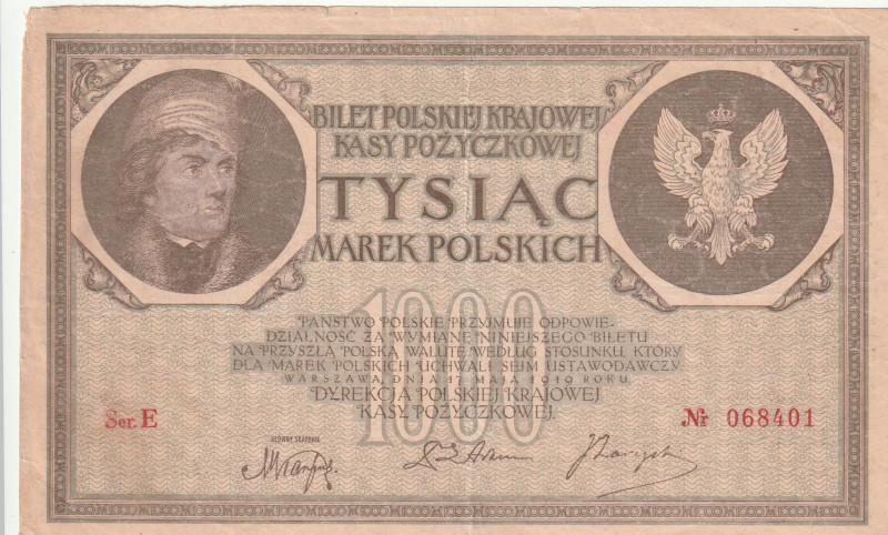 Poland 1000 Marek Polskich 1919

Pick#22 VF