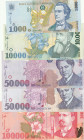 Romania 1.000, 10.000, 50.000, 100.000 LeI 1996-2000 Lot of 5 Banknotes
