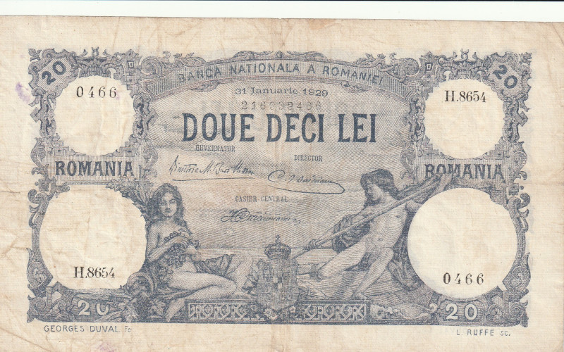 Romania 20 Lei 1929

Pick#20 F