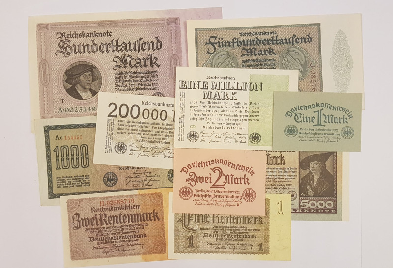 Germany Lot of 10 banknotes 

UNC