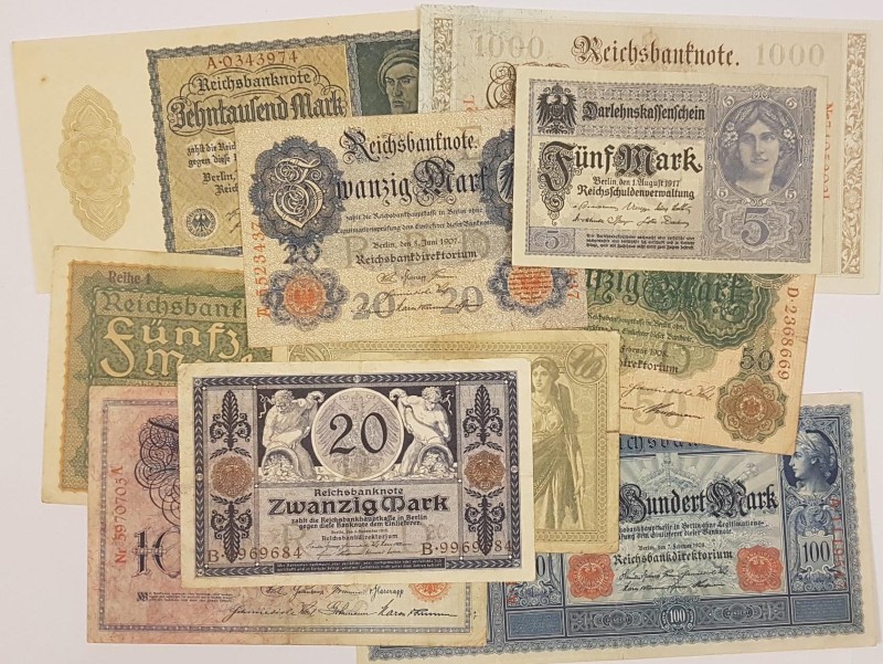 Germany Lot of 10 banknotes

VF-AU