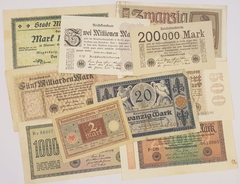 Germany Lot of 10 banknotes

VF-AU