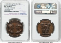 Francis II bronze Restrike "Wedding of Maria Louise in Wien" Medal 1810-Dated UNC Details (Surface Hairlines) NGC, Julius-2253. 34mm. By Stuckhart. Fe...