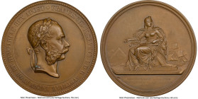 Franz Joseph I bronze "Suez Canal Opening" Medal 1869-Dated MS64 Brown NGC, Hauser-652, Wurzb-2484. 71.1mm. By By J. Tautenhayn. From the Sphinx Colle...