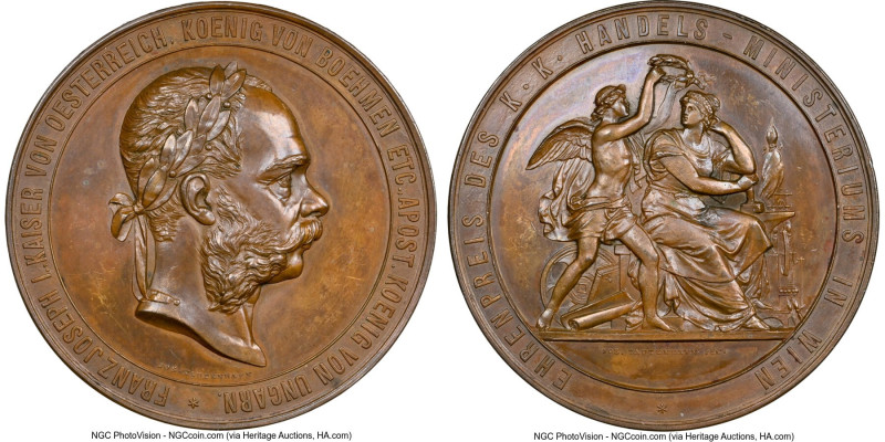 Franz Joseph I bronze "Ministry of Commerce - Jungbunzlau Exhibition" Medal 1878...