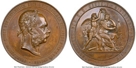Franz Joseph I bronze "Ministry of Commerce - Jungbunzlau Exhibition" Medal 1878-Dated MS62 Brown NGC, Hauser-2794. 57mm. By Tautenhayn. HID0980124201...