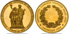 Leopold II gilt-bronze "Universal Academy" Medal 1888-Dated MS63 NGC, 71mm. By Fisch. HID09801242017 © 2023 Heritage Auctions | All Rights Reserved