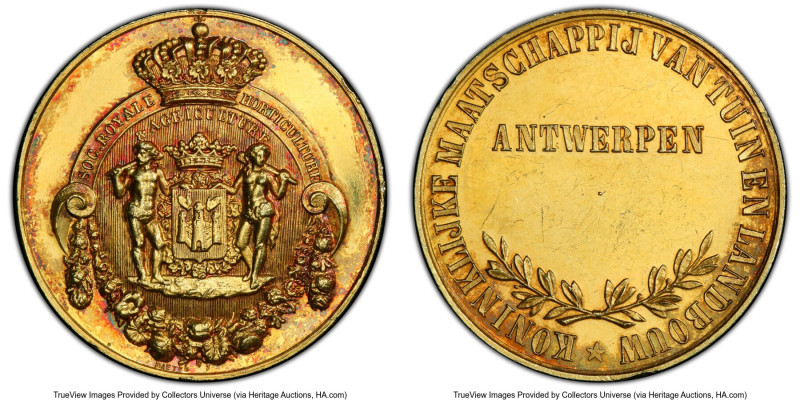 "Antwerpen - Royal Horticulture & Agriculture" gold Specimen Medal ND SP61 PCGS,...