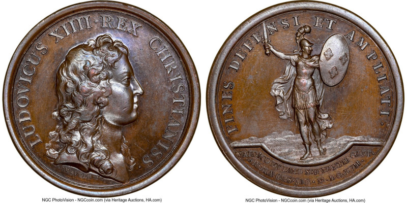 Louis XIV bronze "Capture of St. Venant and Mardyck" Medal 1657-Dated MS64 Brown...