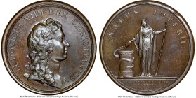 Louis XIV bronze "Calais - Healing of Louis XIV" Medal 1658-Dated MS64 Brown NGC, Divo-50. 41mm. By J. Mauger. HID09801242017 © 2023 Heritage Auctions...