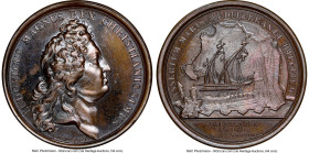 Louis XIV bronze "Marseille Port - 40 Galleys Construction" Medal 1688-Dated MS64 Brown NGC, Divo-224. 41mm. By J. Mauger. HID09801242017 © 2023 Herit...