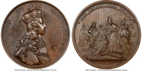 Louis XV bronze "Coronation" Medal 1722-Dated MS61 Brown NGC, 73mm. By Duvivier. HID09801242017 © 2023 Heritage Auctions | All Rights Reserved