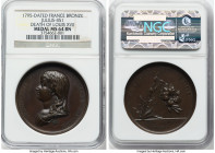 Republic bronze "Death of Louis XVII" Medal 1795-Dated MS64 Brown NGC, Julius-451. 40mm. By Tiolier. Commemorating the death of Louis XVII with his de...