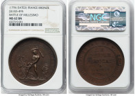 Republic bronze "Battle of Millesimo" Medal 1796-Dated MS62 Brown NGC, Julius-495. 42mm. With very slight toning on the lower fields, this eye-catchin...