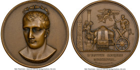 Napoleon bronze "Conquest of Egypt" Medal 1798-Dated MS65 Brown NGC, Julius-662. 41mm. By J. Jouannin and Denon. Napoleon riding triumphant in a chari...