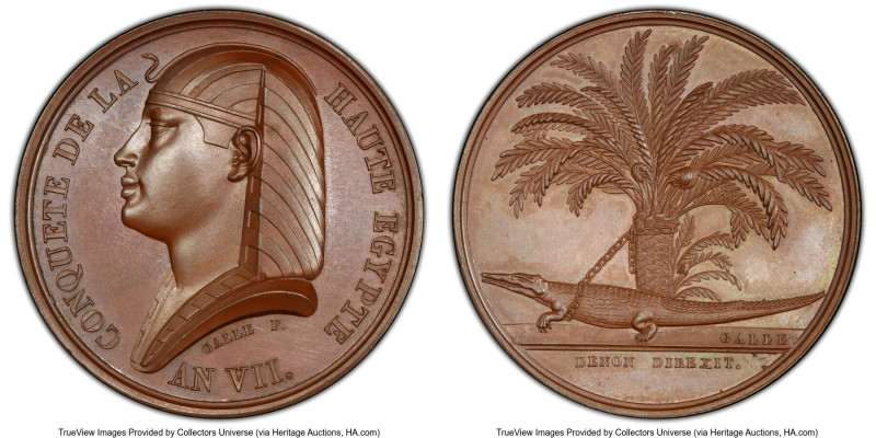 Republic bronzed Specimen "Conquest of Upper Egypt" Medal L'An VII (1799) SP66 P...