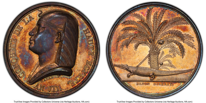 Napoleon silver "Conquest of Upper Egypt" Medal L'An VII (1799) MS62 PCGS, Lec-1...