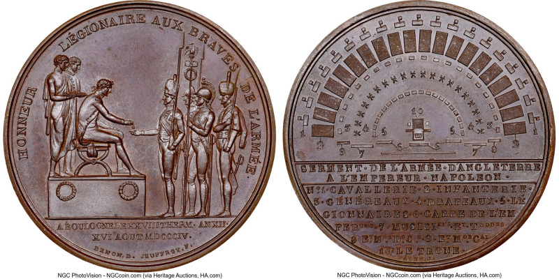 Napoleon bronze "Camp of Boulogne" Medal 1804-Dated MS66 Brown NGC, Bramsen-318....