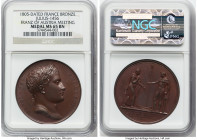 Napoleon bronze "Franz of Austria Meeting" Medal 1805-Dated MS65 Brown NGC, Julius-1456. 40mm. By Andrieu F. Commemorating the meeting of Napoleon and...