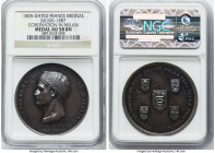 Napoleon bronze "Coronation in Milan" Medal 1805-Dated AU58 Brown NGC, Julius-1387. 40mm. By L. Manfredini. With flashy, icy-silver lower fields and h...