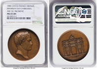 Napoleon bronze "Arc de Triomphe - Place de Carrousel" Medal 1806-Dated MS65 Brown NGC, Bramsen-557. 40mm. By Andrieu and Brenet. NAPOLEON EMP ET ROI ...