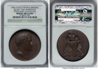 Napoleon bronze "Marriage - Stephanie Napoleon" Medal 1806-Dated MS64 Brown NGC, Julius-1556. 40mm. By Andrieu. Celebrating the marriage and alliance ...