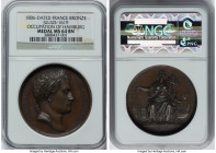 Napoleon bronze "Occupation of Hamberg" 1806-Dated MS64 Brown NGC, Julius-1619. 40mm. By Andrieu. With a beautiful and detailed motif, this captivatin...