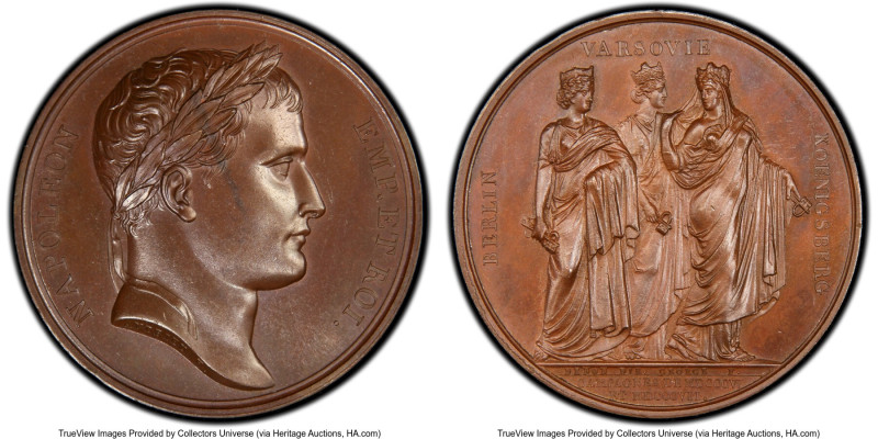 Napoleon bronzed copper Specimen "Campaigns of 1806 & 1807" Medal 1807-Dated SP6...