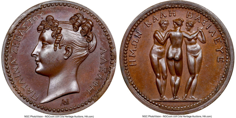 Napoleon bronze "Princess Pauline" Medal 1808-Dated MS67 Brown NGC, Bramsen-770....