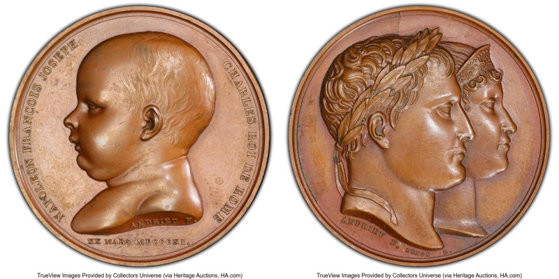 Napoleon bronzed Specimen "Birth of Napoleon II" Medal 1811 SP62 PCGS, Bramsen-1...