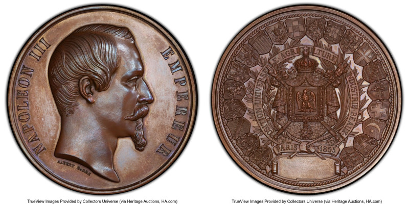 Napoleon III bronzed-copper "Universal Exhibition" Specimen Medal 1855 SP64 PCGS...