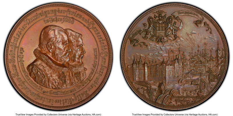 Hamburg. Free City "Versmann & Petersen" Specimen Medal 1888 SP62 Brown PCGS, Ga...