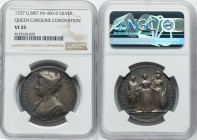 George II silver "Queen Caroline Coronation" Medal 1727 VF25 NGC, Eimer-512, MI-480-8. 35mm By J. Croker. A beautiful and radiant sunset patina rests ...