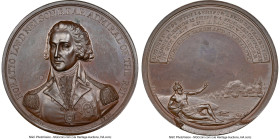 temp. "Lord Nelson - Battle of the Nile" bronze Medal 1798 MS62 Brown NGC, BHM-448. 48mm. By J. G. Hancock / P. Kempson. From the Sphinx Collection HI...