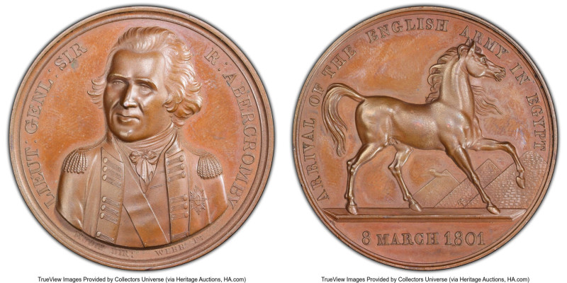 George IV bronzed Specimen "English Army in Egypt" Medal "1801" (1820) SP63 PCGS...