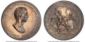 George III silver Specimen "London Highland Society for Egypt" Medal 1801 AU Details (Bent) PCGS, Eimer-932, BHM-512. 49mm. By G. F. Pidgeon. Edge wit...