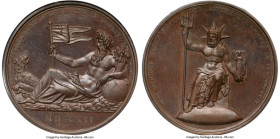 George III bronze "British Settlement at Bombay" 1804 MS64 NGC, BHM-567, Eimer-952. 41mm. By Droz. Commemorating the British Settlement of Bombay and ...