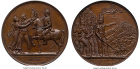 George III bronze "Battle of Salamanca" Medal 1812-Dated (1820) MS65 Brown NGC, BHM-1057, BHM-735, Julius-2552. 41mm. By Brenet. From Mudie's National...