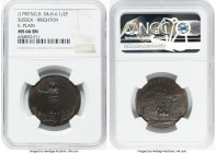 Sussex. Brighton "Military" 1/2 Penny Token ND (c. 1790) MS66 Brown NGC, D&H-6. 30mm. Plain edge. From the Olympic Coach Collection HID09801242017 © 2...