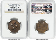 Yorkshire. Bedale "Green Pawn Broker - Money Lent" 1/2 Penny Token 1797 MS62 Brown NGC, D&H-13. 23mm. Plain edge. From the Olympic Coach Collection HI...