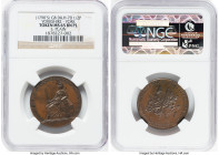 Yorkshire. York "Liberty and Justice" 1/2 Penny Token ND (c. 1790s) MS65 Brown Prooflike NGC, D&H-70. 29mm. Plain edge. From the Olympic Coach Collect...