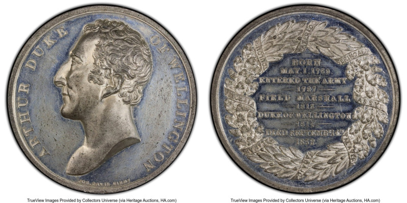 "Death of the Duke of Wellington" white-metal Specimen Medal 1852 SP62 PCGS, BHM...