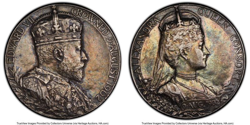 Edward VII silver Matte "Coronation" Specimen Medal 1902 SP53 PCGS, BHM-3737, Ei...